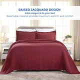 Lightweight Cotton Bedspread Sets 3-Piece Fleur De Lis Jacquard Matelassé