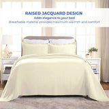 Lightweight Cotton Bedspread Sets 3-Piece Fleur De Lis Jacquard Matelassé