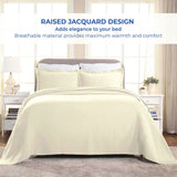 Lightweight Cotton Bedspread Sets 3-Piece Fleur De Lis Jacquard Matelassé