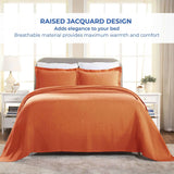 Lightweight Cotton Bedspread Sets 3-Piece Fleur De Lis Jacquard Matelassé