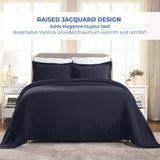 Lightweight Cotton Bedspread Sets 3-Piece Fleur De Lis Jacquard Matelassé