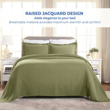 Lightweight Cotton Bedspread Sets 3-Piece Fleur De Lis Jacquard Matelassé