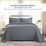 Lightweight Cotton Bedspread Sets 3-Piece Fleur De Lis Jacquard Matelassé