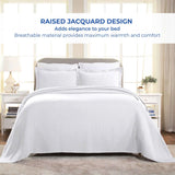 Lightweight Cotton Bedspread Sets 3-Piece Fleur De Lis Jacquard Matelassé