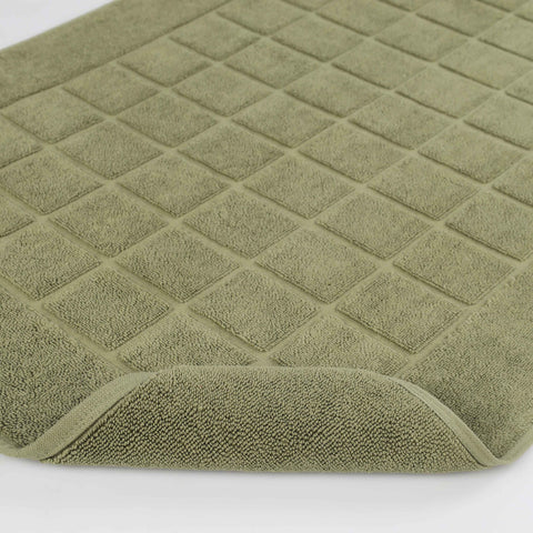 Nora Cotton Thick Solid Checkered Washable Bath Mat Set of 2