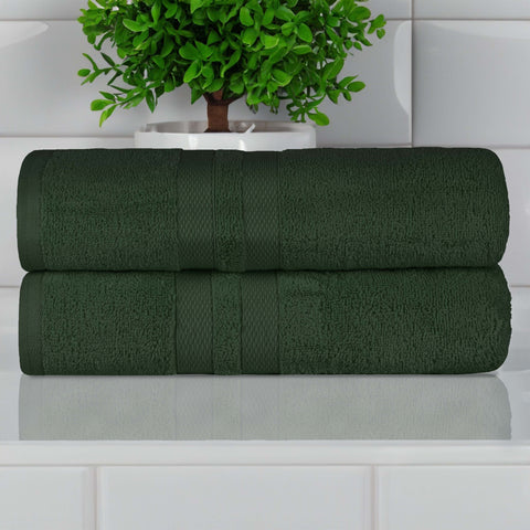 Ultra-Soft Cotton Solid Medium Weight Absorbent Bath Towel Set of 2
