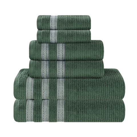 Zero Twist Cotton Ribbed Towel Set 6-Piece - Brea