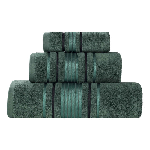 Sadie Zero Twist Cotton Solid Absorbent 3 Piece Towel Set