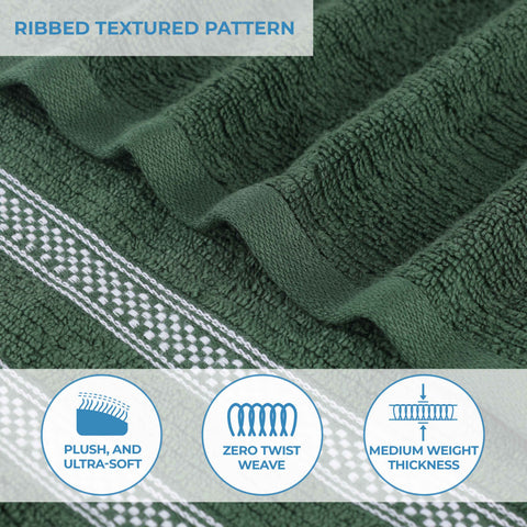 Zero Twist Cotton Ribbed Towel Set 6-Piece - Brea