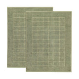 Nora Cotton Thick Solid Checkered Washable Bath Mat Set of 2
