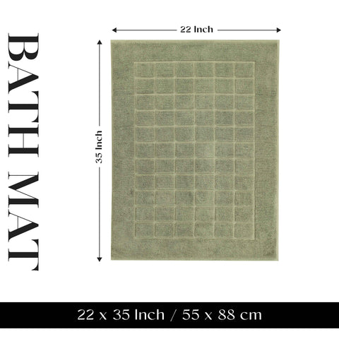 Nora Cotton Thick Solid Checkered Washable Bath Mat Set of 2