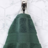 Chevron Zero Twist Solid and Jacquard Soft Cotton Hand Towel Set of 6