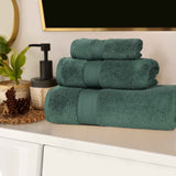 Chevron Zero Twist Solid Soft Absorbent Cotton 3 Piece Towel Set