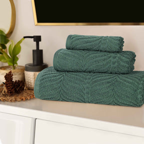 Chevron Zero Twist Jaquard Cotton 3 Piece Bathroom Towel Set