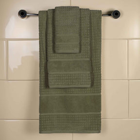 Napa Zero Twist Cotton Solid Waffle Honeycomb 3 Piece Towel Set