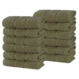 Napa Zero Twist Cotton Solid Waffle Face Towel Washcloth Set of 12