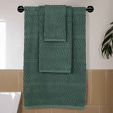 Chevron Zero Twist Jaquard Cotton 3 Piece Bathroom Towel Set