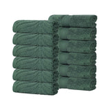 Chevron Zero Twist Solid and Jacquard Soft Cotton Washcloth Set of 12