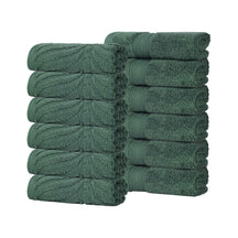 Chevron Zero Twist Solid and Jacquard Soft Cotton Washcloth Set of 12
