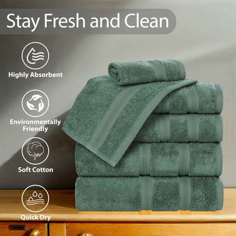 Zero Twist Cotton Medium Weight Bath Towel Set of 4