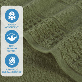 Napa Zero Twist Cotton Solid Waffle Honeycomb 3 Piece Towel Set