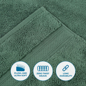 Chevron Zero Twist Solid Soft Absorbent Cotton 3 Piece Towel Set