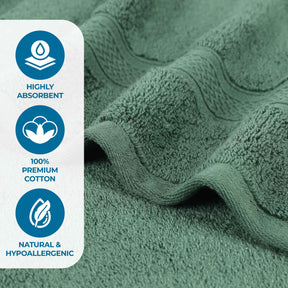 Chevron Zero Twist Solid Soft Absorbent Cotton 3 Piece Towel Set