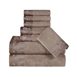 Wisteria Cotton Medium Weight Floral Jacquard Border 8 Piece Towel Set