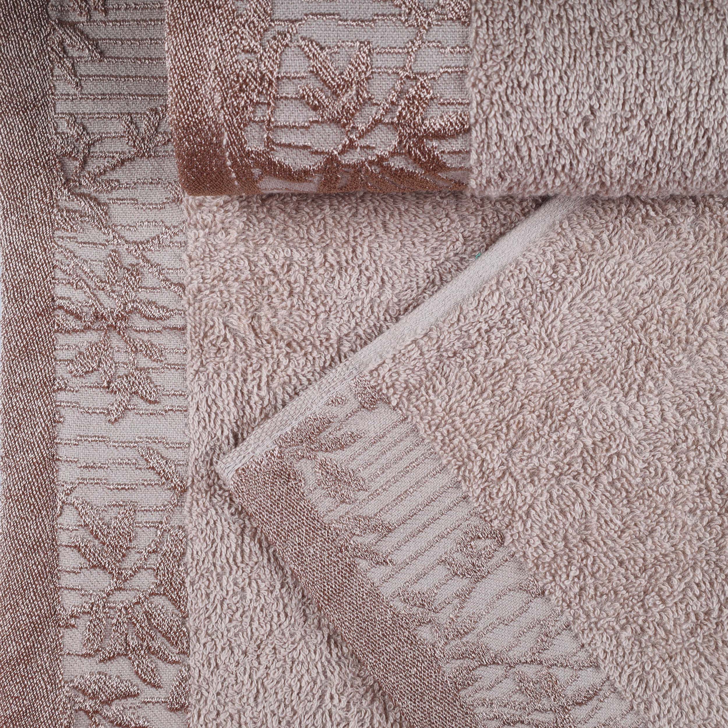 Wisteria Cotton Medium Weight Floral Jacquard Border 8 Piece Towel Set