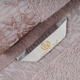 Cotton Floral Jacquard Border Bath Towel Set of 4 - Wisteria