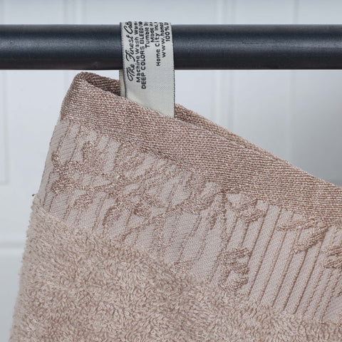 Wisteria Cotton Medium Weight Floral Jacquard Border 3 Piece Towel Set