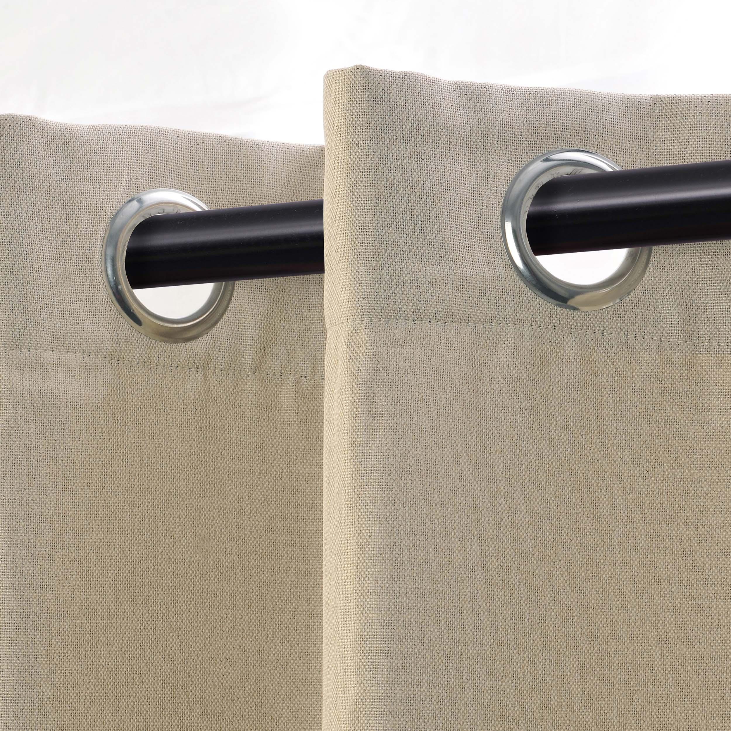 Linen Pattern Washable Room Darkening Blackout Curtain Set 52" - 8 Pieces
