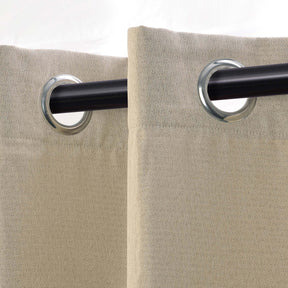 Linen Pattern Washable Room Darkening Blackout Curtain Set 52" - 8 Pieces
