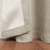 Linen Pattern Washable Room Darkening Blackout Curtain Set 52" - 8 Pieces