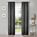Solid Room Darkening Rod Pocket Blackout Curtain Panels, Set of 2