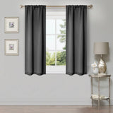 Solid Room Darkening Rod Pocket Blackout Curtain Panels, Set of 2