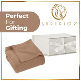 100% Cotton Waffle Blanket – Cooling Waffle Weave, Lightweight & Breathable