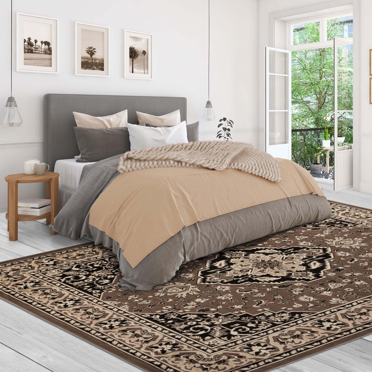 Glendale Traditional Floral Medallion Indoor Area Rug or Runner Rug