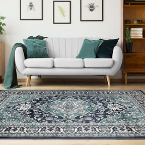 Glendale Traditional Floral Medallion Indoor Area Rug or Runner Rug