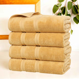 Zero Twist Cotton Medium Weight Bath Towel Set of 4
