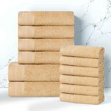 Cotton Waffle Border Towel Set 12-Piece - Honeycomb