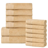 Cotton Waffle Border Towel Set 12-Piece - Honeycomb