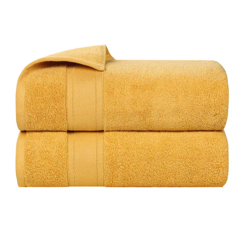Zero Twist Cotton Medium Weight Soft Bath Towel Set of 2