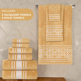 Zero-Twist Cotton Jacquard Towel Set 9 Piece - Sadie
