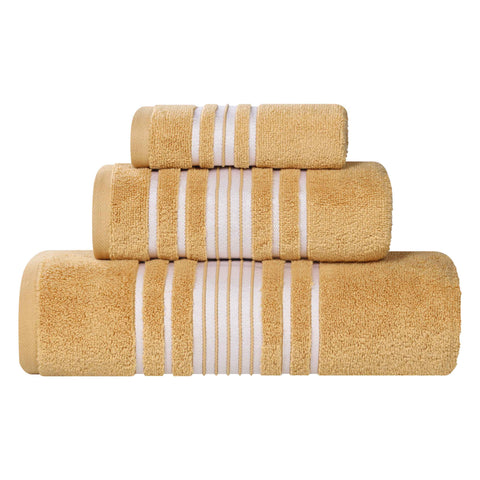 Sadie Zero Twist Cotton Solid Absorbent 3 Piece Towel Set