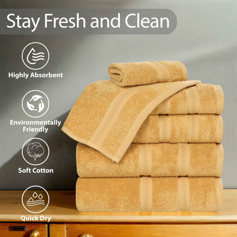 Zero Twist Cotton Medium Weight Bath Towel Set of 4