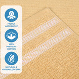Brea Zero Twist Cotton Ribbed Geometric Border 12 Piece Towel Set