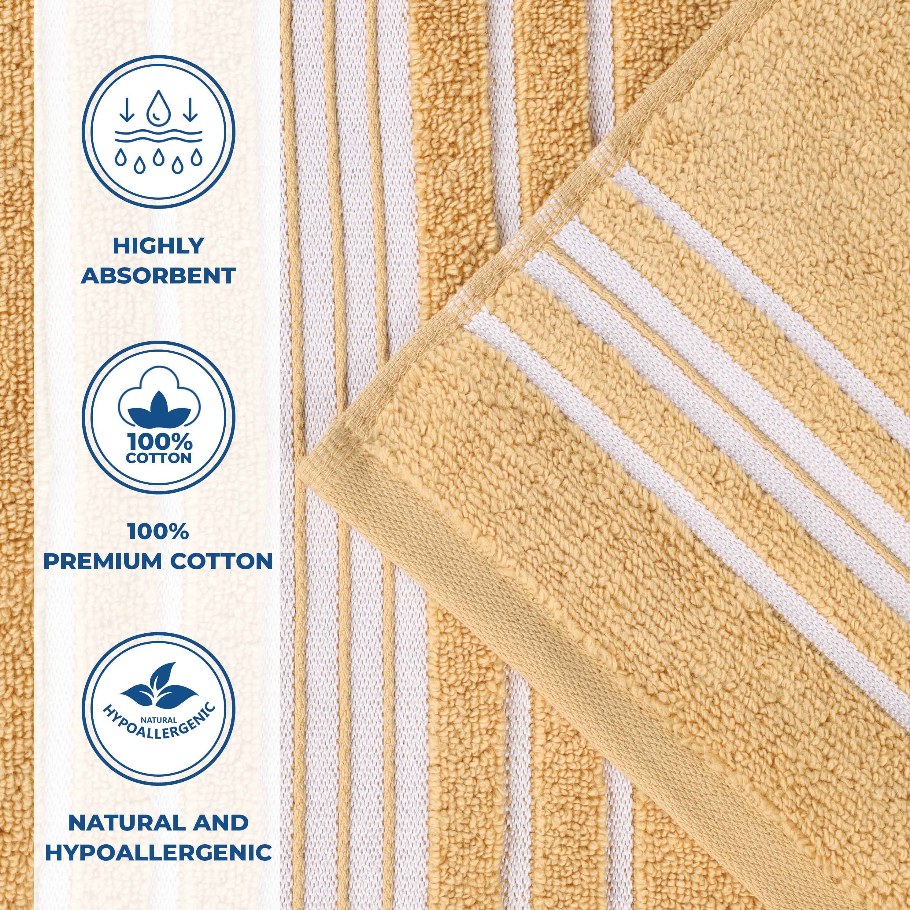 Sadie Zero Twist Cotton Solid Absorbent 3 Piece Towel Set