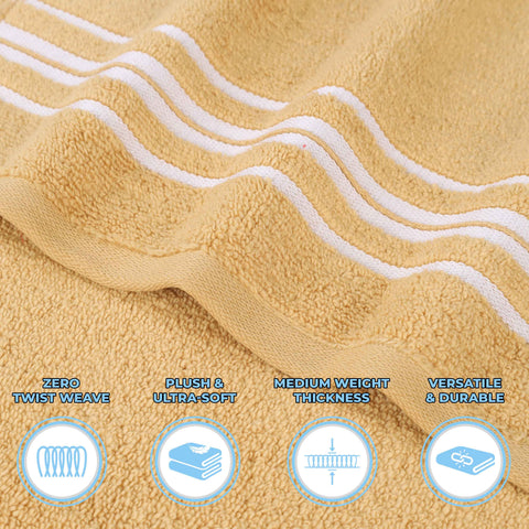 Sadie Zero Twist Cotton Solid Absorbent 3 Piece Towel Set