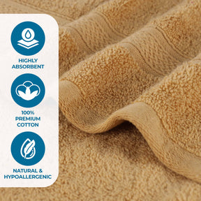 Chevron Zero Twist Solid Soft Absorbent Cotton 3 Piece Towel Set